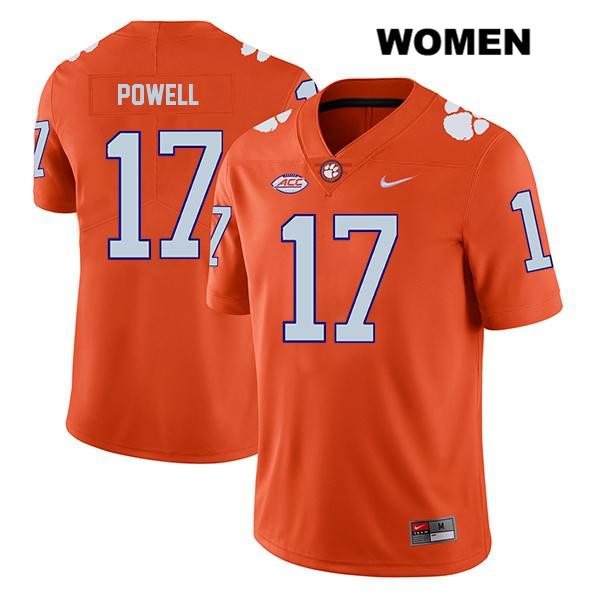 Women's Clemson Tigers #17 Cornell Powell Stitched Orange Legend Authentic Nike NCAA College Football Jersey HBS0746YI